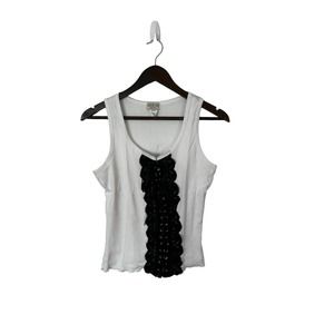 MKM Designs‎ sz 2X Y2k ribbed corset front tank top black lace juniors womens